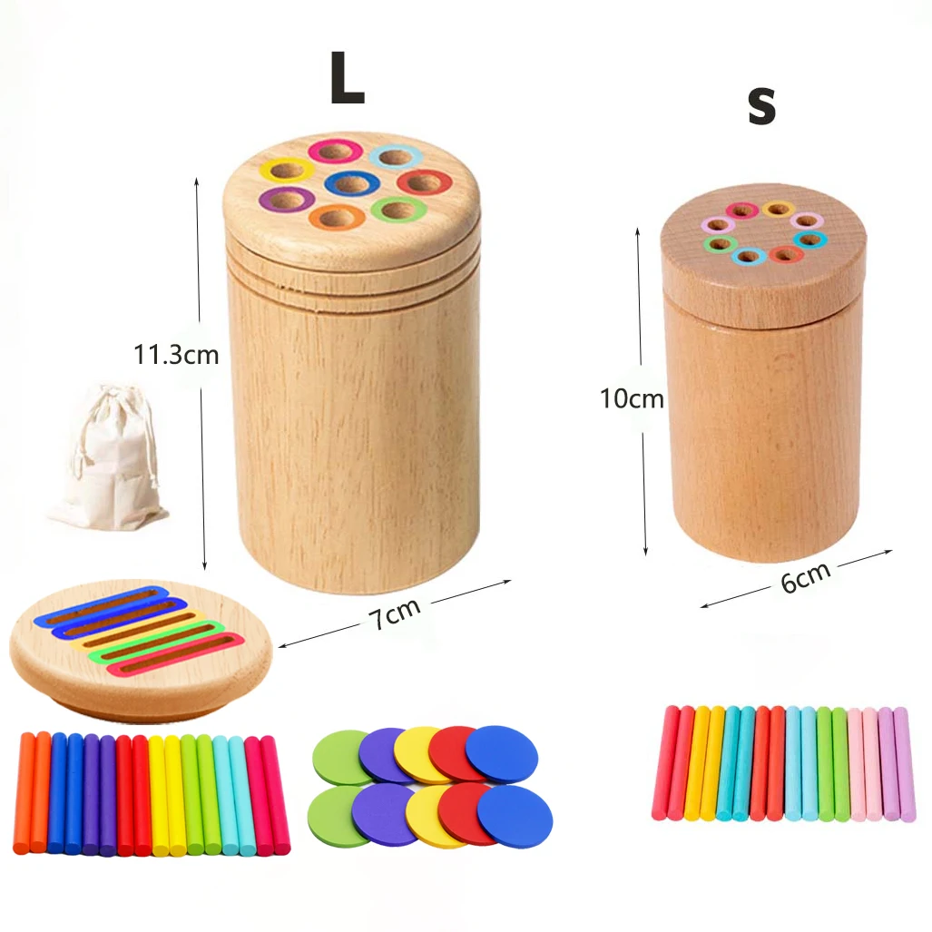 ของเล่นจับคู่ไม้ Montessori การจับคู่สี Sorting Stick BALANCE ของเล่น Fine Motor Skills การเรียนรู้คณิตศาสตร์ของเล่นเพื่อการศึกษาเด็ก