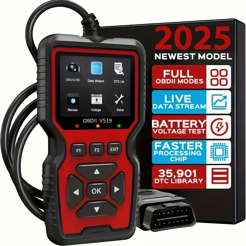 Ferramenta de scanner OBD2 - Leitor de código profissional e ferramenta de digitalização para dados ao vivo, verificação de luz do motor e leitura de código de diagnóstico