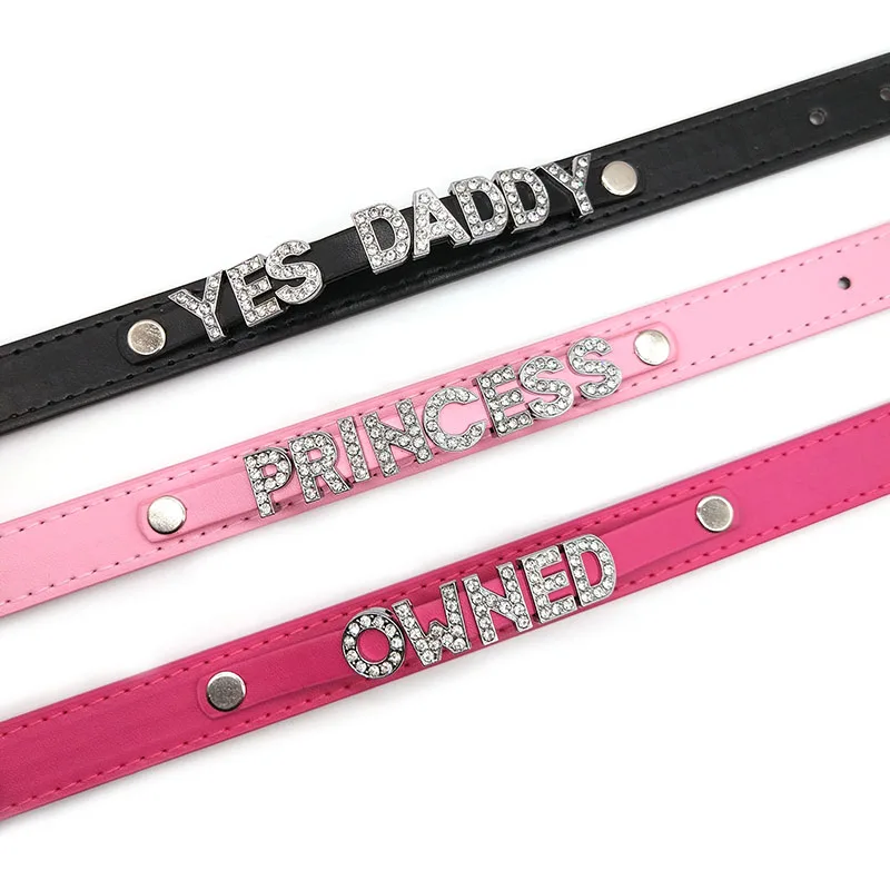 เซ็กซี่ Rhinestone ตัวอักษร Choker COLLAR ที่กําหนดเองสร้อยคอเครื่องประดับผู้ชายผู้หญิง DIY CUSTOM ชื่อคอสเพลย์ปาร์ตี้ Chocker