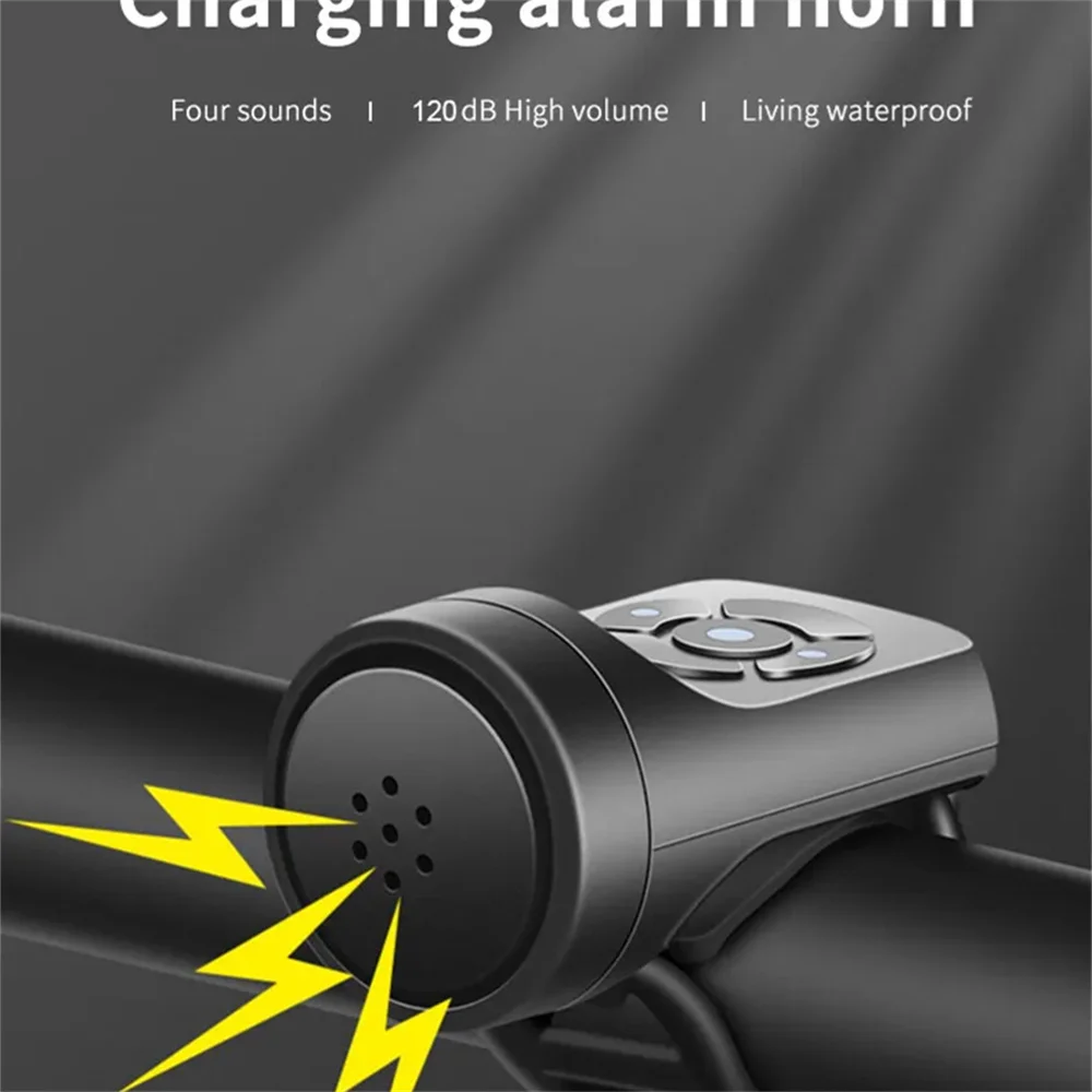 Sonnette électrique de vélo Rechargeable USB, klaxon de moto, 4 Modes, sonnette de vélo de montagne, alarme antivol, accessoire de vélo
