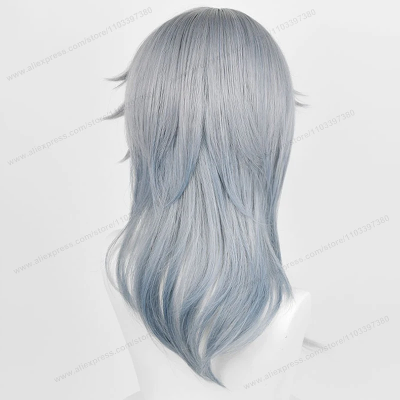 Honkai: スターレールサンデーコスプレウィッグ 52 センチメートルグレーブルーグラデーションヘアアニメ HSR コスプレ耐熱合成かつら