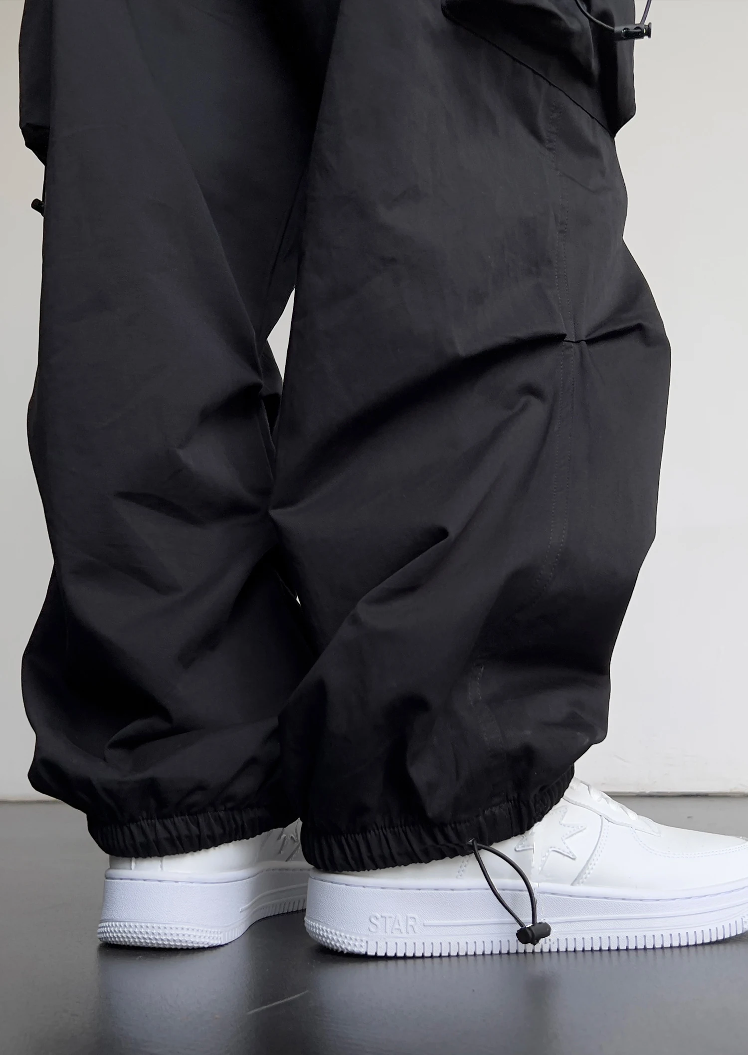 Frühling Sommer Mode Lässig Pfannen Für Männer Streetwear Einfarbig Cargo Hosen Elastische Taille Breite Bein männer Jogger