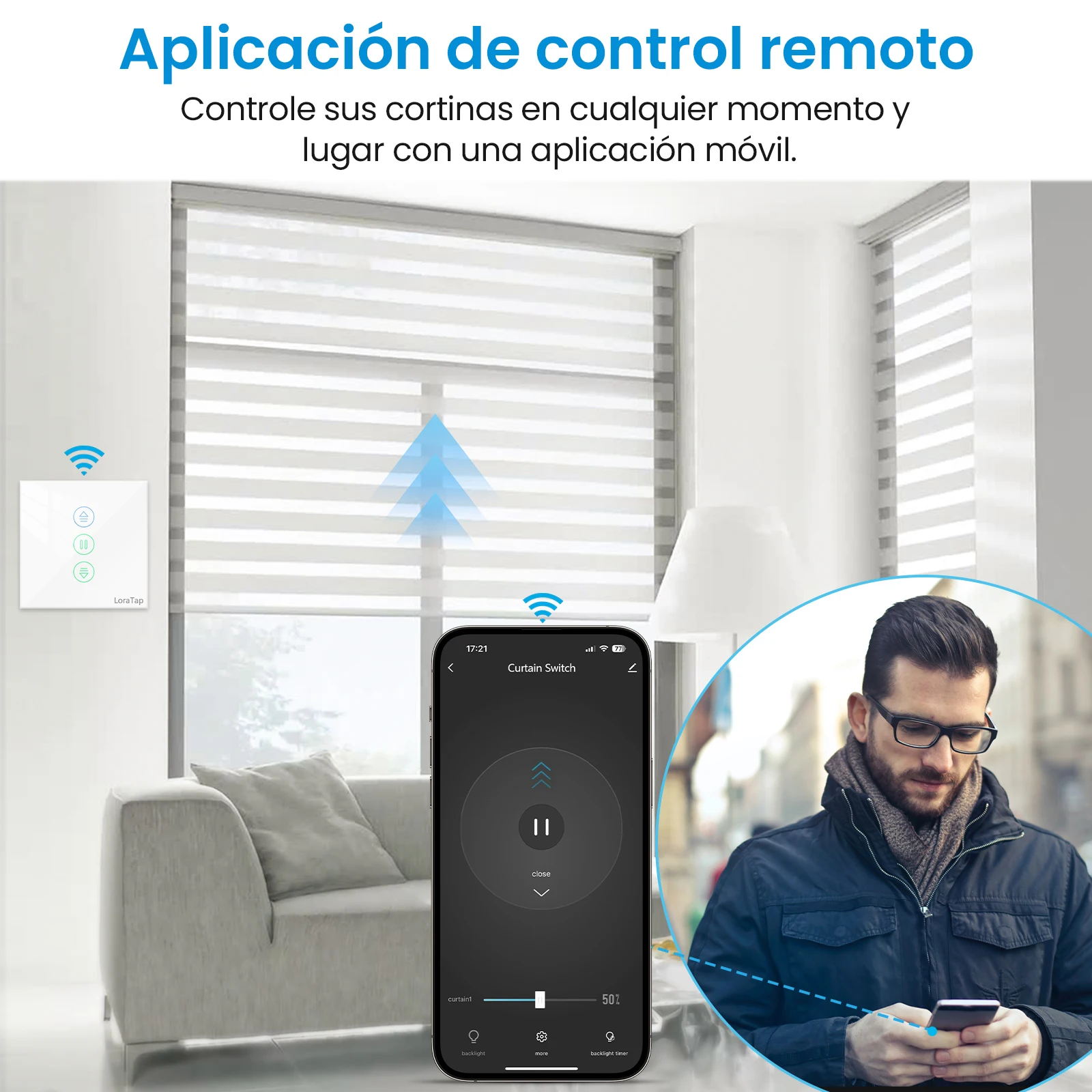 LoraTap persianas enrollables interruptor de cortina para Motor de Windows aplicación Tuya Smart Life Control remoto porcentaje Google Home Alexa