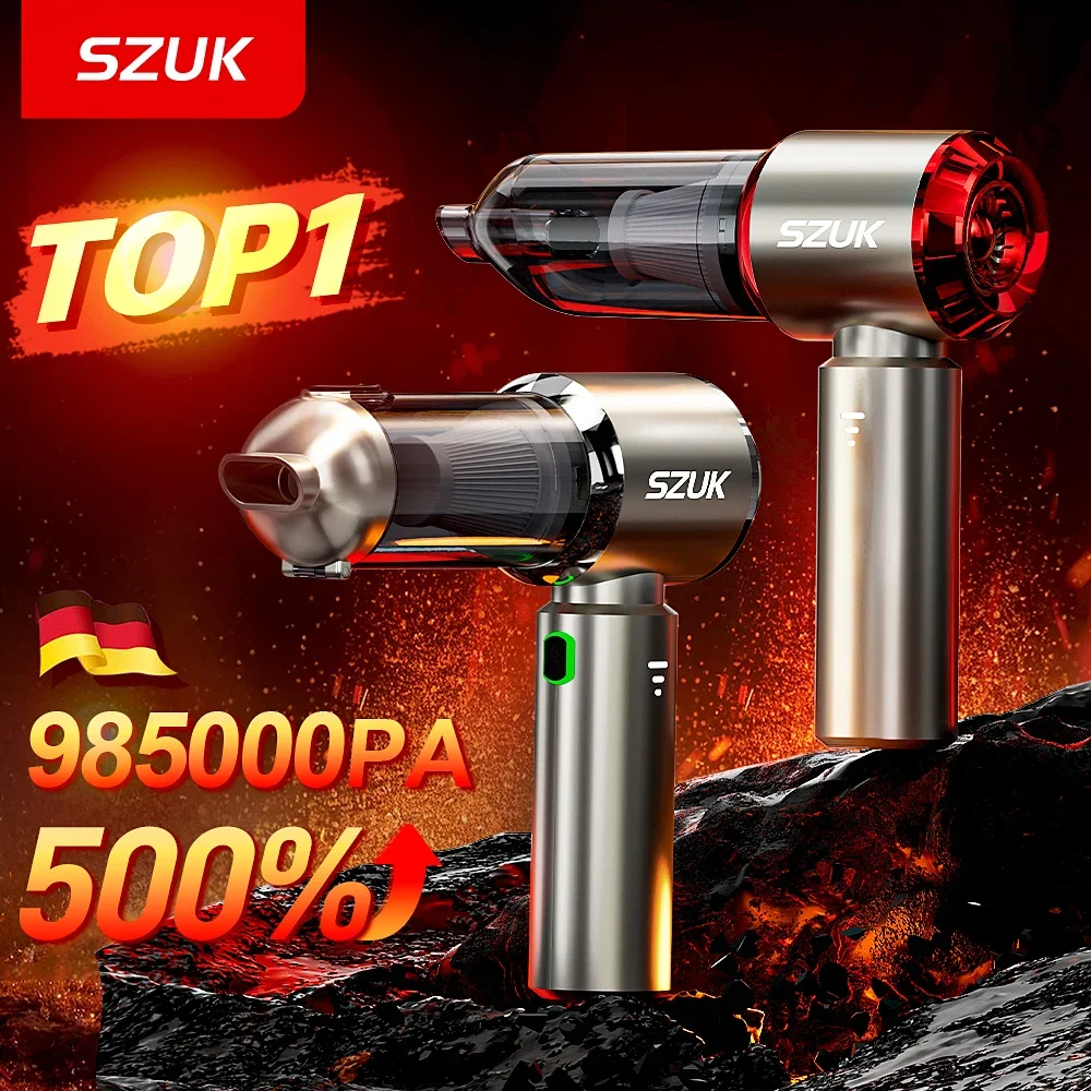 SZUK-aspiradora portátil C012 de 985000Pa para coche, aspiradora inalámbrica de mano, potente succión, máquina de limpieza, miniaspiradora  aspiradora para coche  limpieza coche  mini aspiradora portátil