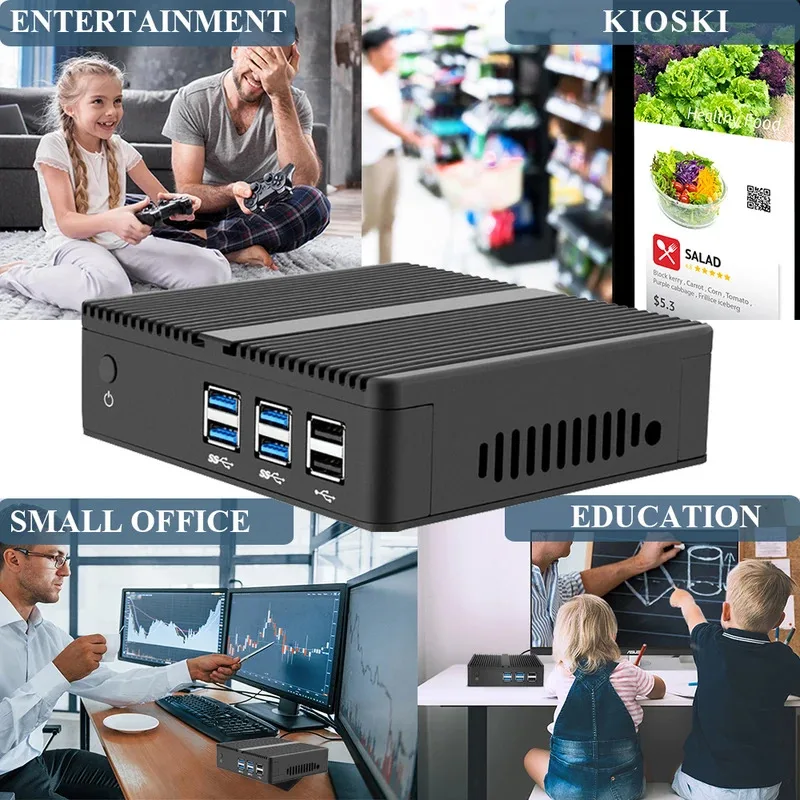 Fanless Small Mini PC CPU Core I7 4500U I5 4200Y I3 4010Y DDR3L Office MiniPC Computer Desktop Win10 Wifi Barebone Pc Portable