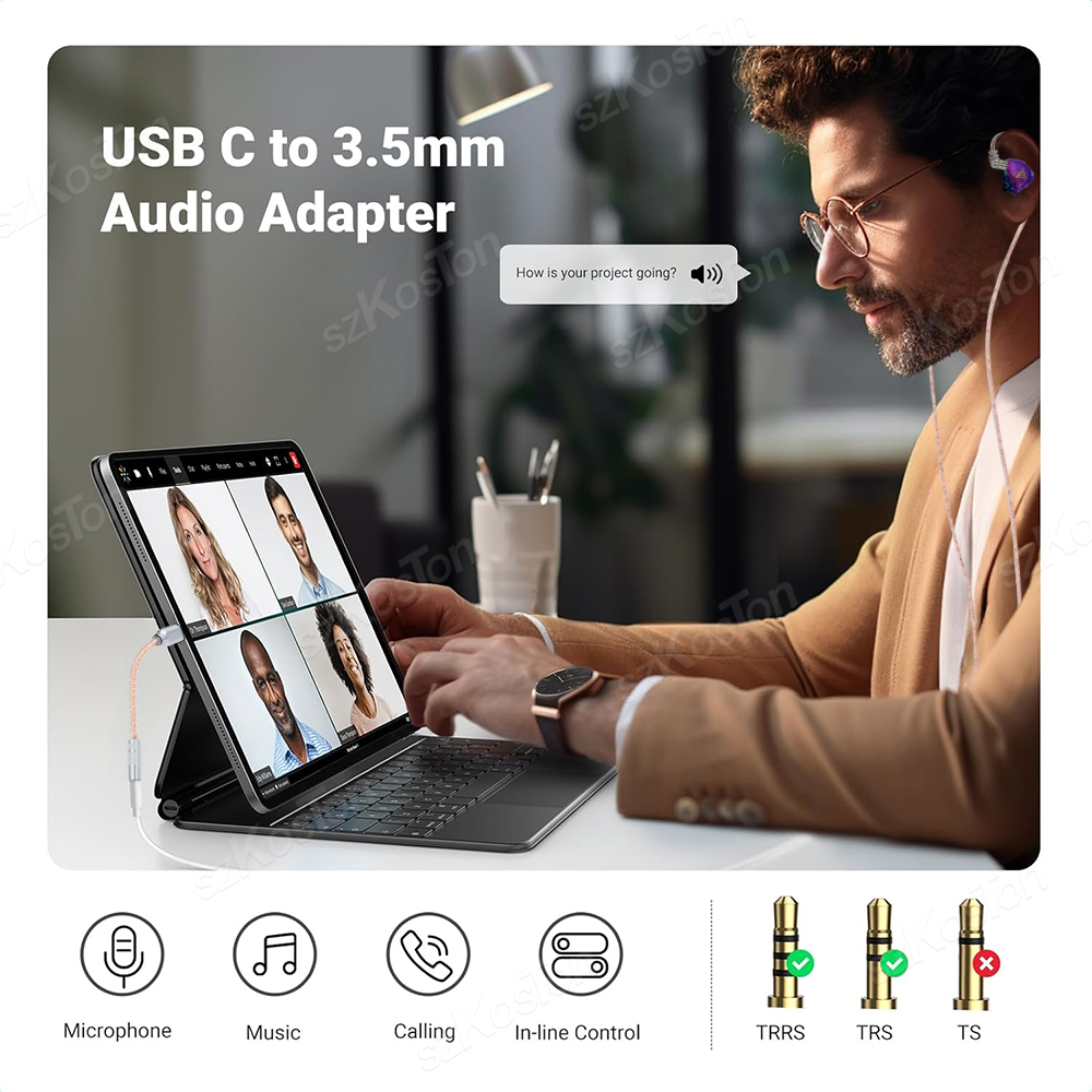 CX31993 ЦАП Hi-Fi усилитель для наушников типа C на адаптер 3,5 мм 32b/384 кГц аудиодекодер IEM AMP для iPhone15 конвертер Samsung