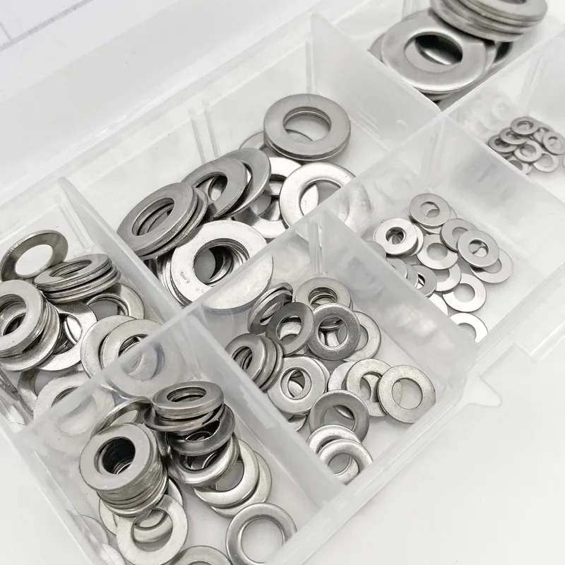 180pcs สแตนเลสสตีลซีล Solid ปะเก็นเครื่องซักผ้า M2 M2.5 M3 M4 M5 M6 M8 M10 Sump Plug น้ํามันสําหรับซ่อมทั่วไปซีลแหวนชุด