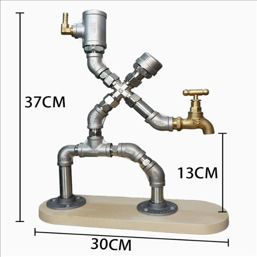 Robô de tubo de água de aço inoxidável, personalidade criativa, balcão de bar de cafeteria, decoração retrô, estrangeira
