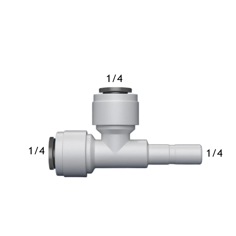 Tee ประเภท RO น้ําชายหญิงด้าย Quick การเชื่อมต่อ 1/4 3/8 ท่อ PE ท่อกรองน้ํา Reverse Osmosis อะไหล่