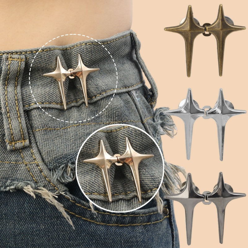 Wiederverwendbare Taillenknöpfe, Legierung, Sternbroschen, Anstecknadeln, Clip, verstellbarer Druckknopf, Jeans, abnehmbar, reduziert Taillenschnalle, Spanner
