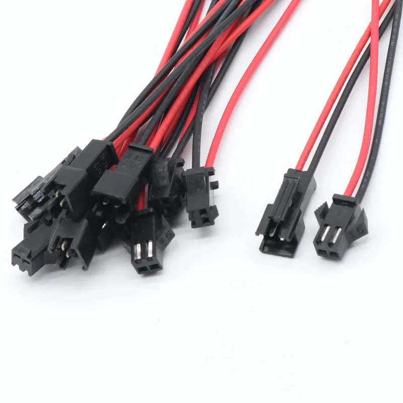 10 pares 15CM JST SM 2 pines enchufe macho y hembra conector de Cable conector de Cable enchufe en espiral para tira de luz LED lámpara de cinta