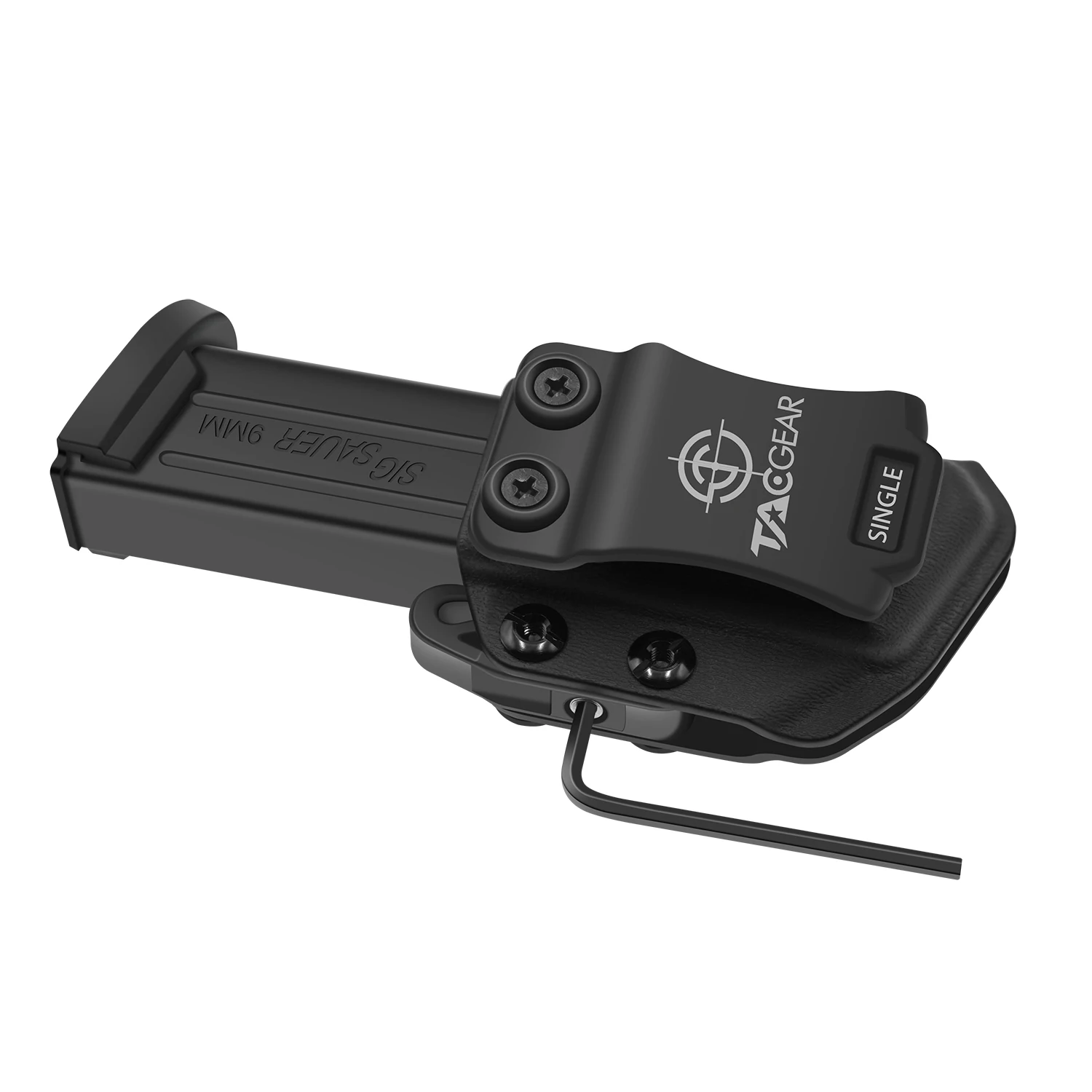 IWB OWB マグポーチ左右ハンドシングドゥベスタックベルトクリップマガジンポーチ 9 ミリメートル .40 ピストルマグホルスターハンドガンマグキャリア