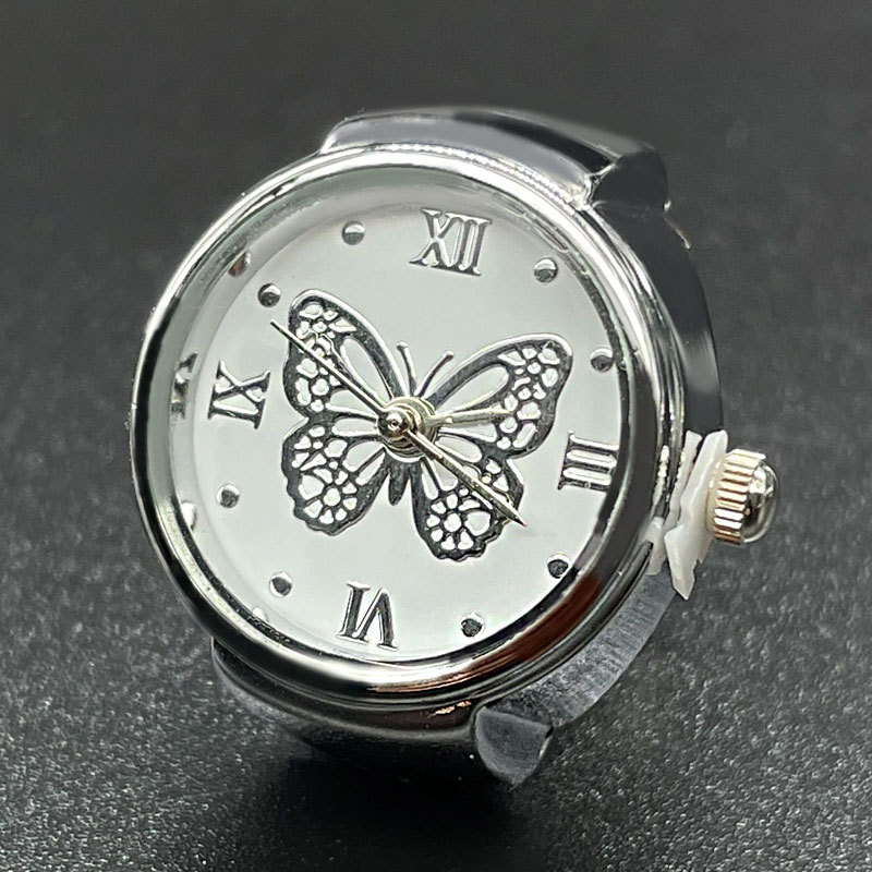 Montre à quartz pour couples masculins et féminins, atmosphère simple, assortie avec tout, papillon, chiffres romains, surface