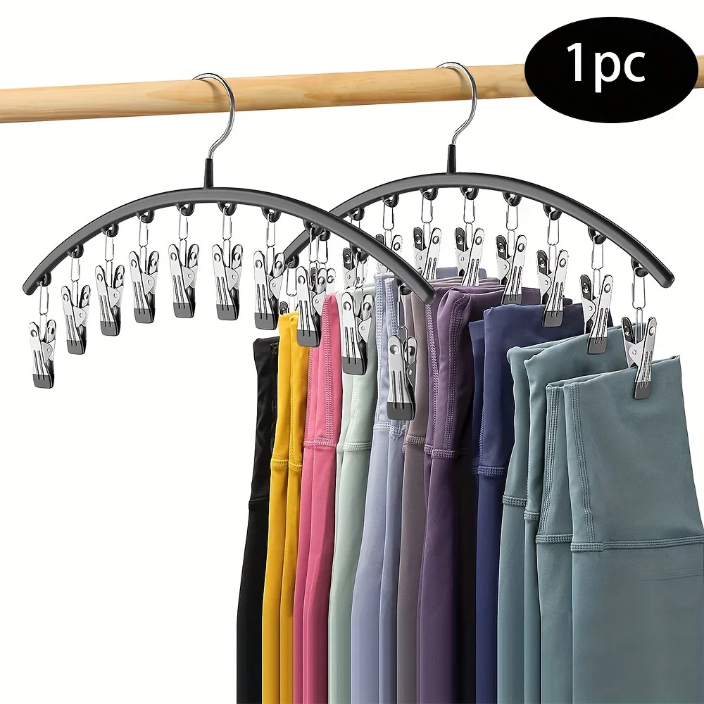 Colgador de almacenamiento para armario con 10 clips, 40 pares de mallas, colgador negro, organizador de armario colgante que ahorra espacio, 1/2/3 Uds.