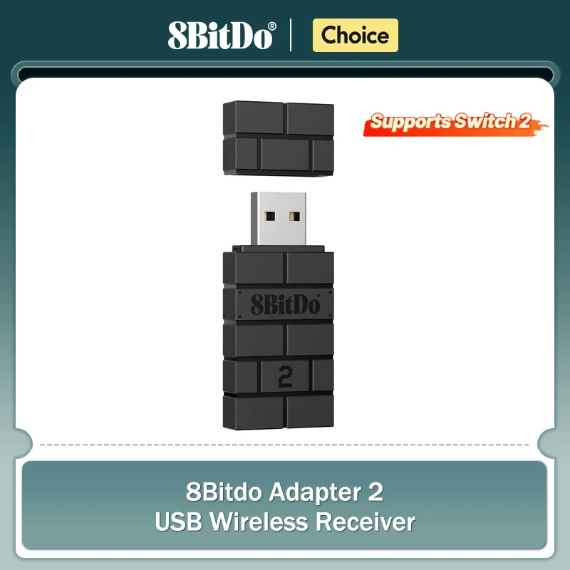 Adattatore Bluetooth wireless USB 8BitDo 2 ricevitori per Nintendo Switch 1, 2 controller PS1 Raspberry Pi Mini PS4 per maniglia PS5