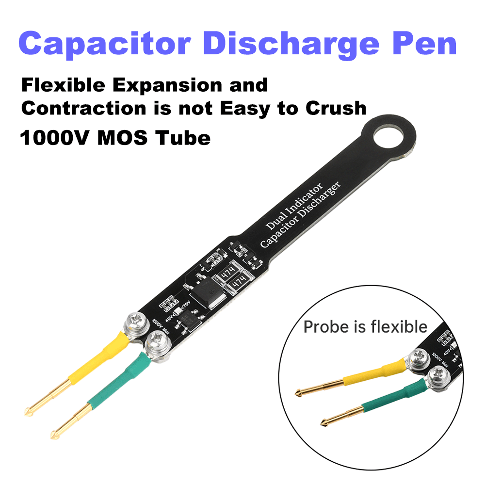 1 шт., 1000 В, ручка для разрядки конденсатора, светодиодный дисплей, ручка переменного/постоянного тока, переключатель питания, ремонт разряда, многофункциональный защитный инструмент для тестирования