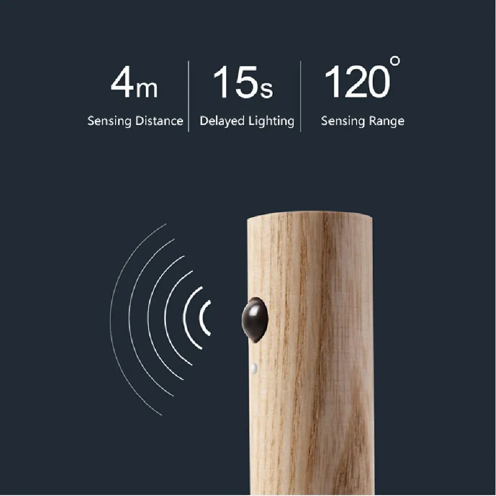 LED USB veilleuse magnétique applique armoires de cuisine placard lumière maison escalier chambre Table déplacer lampe éclairage de chevet