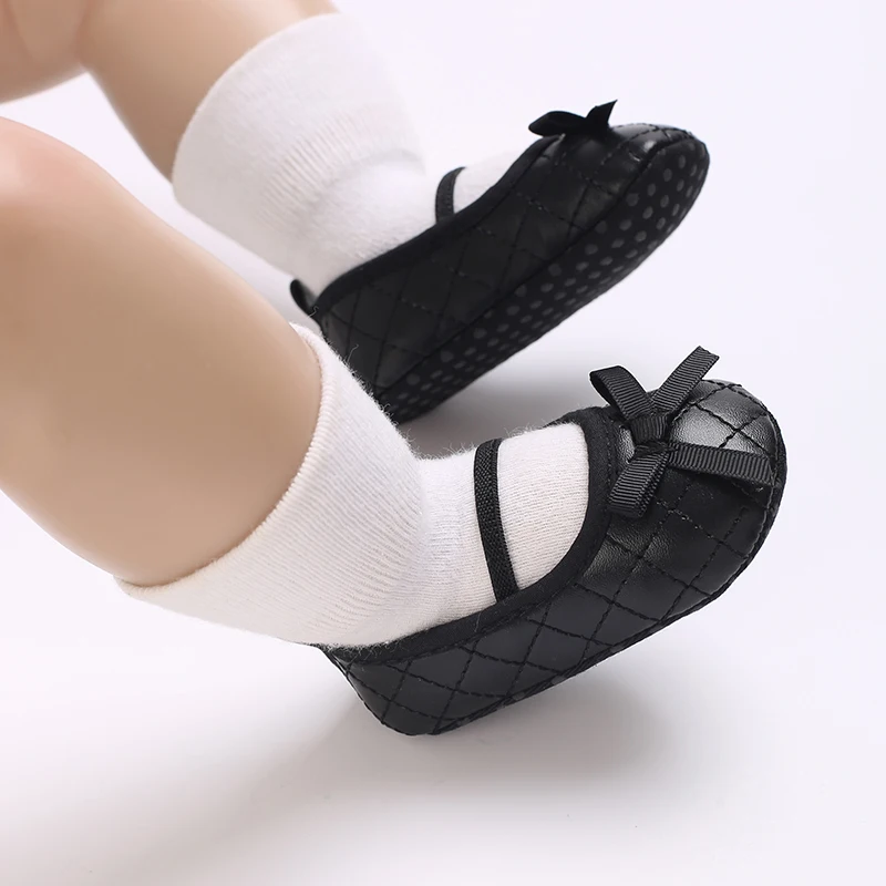 Bebê recém-nascido mary jane ballet sapatos planos clássico moda antiderrapante arco sapatos de bebê sola macia calçado de caminhada pré-escolar