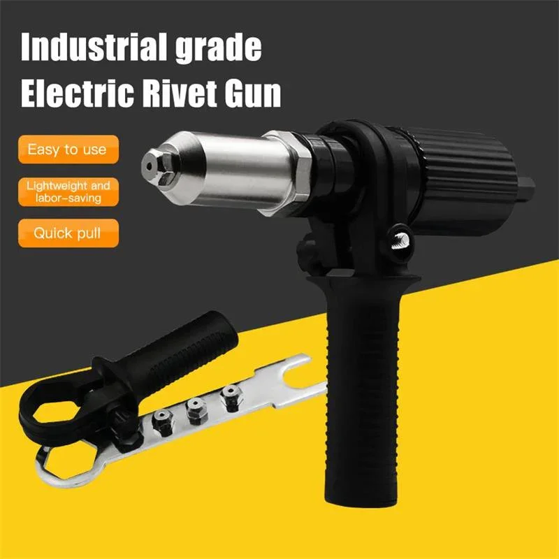 Pistola de rebite elétrica, adaptador de broca multifuncional, porca de rebite, adaptador de broca, ferramenta de rebitagem sem fio, inserção de porca, puxar ferramentas de rebite