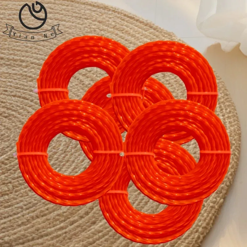 15m*2.0mm/2.4mm/2.7mm/3mm/3.3mm/Mowing Nylon Grass Trimmer Rope Brush Cutter Strimmer Line Mowing Wire Lawn Mower Accessory