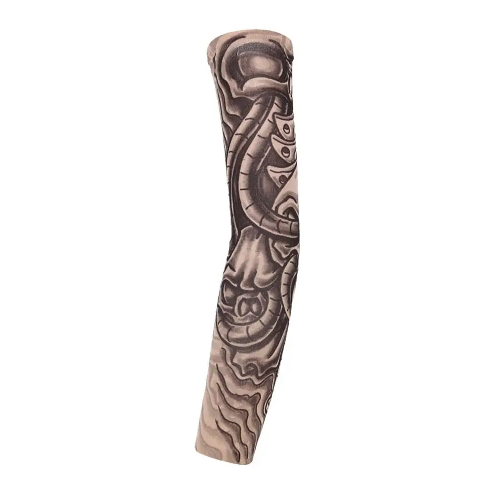 Manga de brazo de tatuaje temporal falso para hombre, calentadores de brazo con estampado UV, elásticos a prueba de sol, mangas Punk Unisex, Protecti M6I7, nuevo