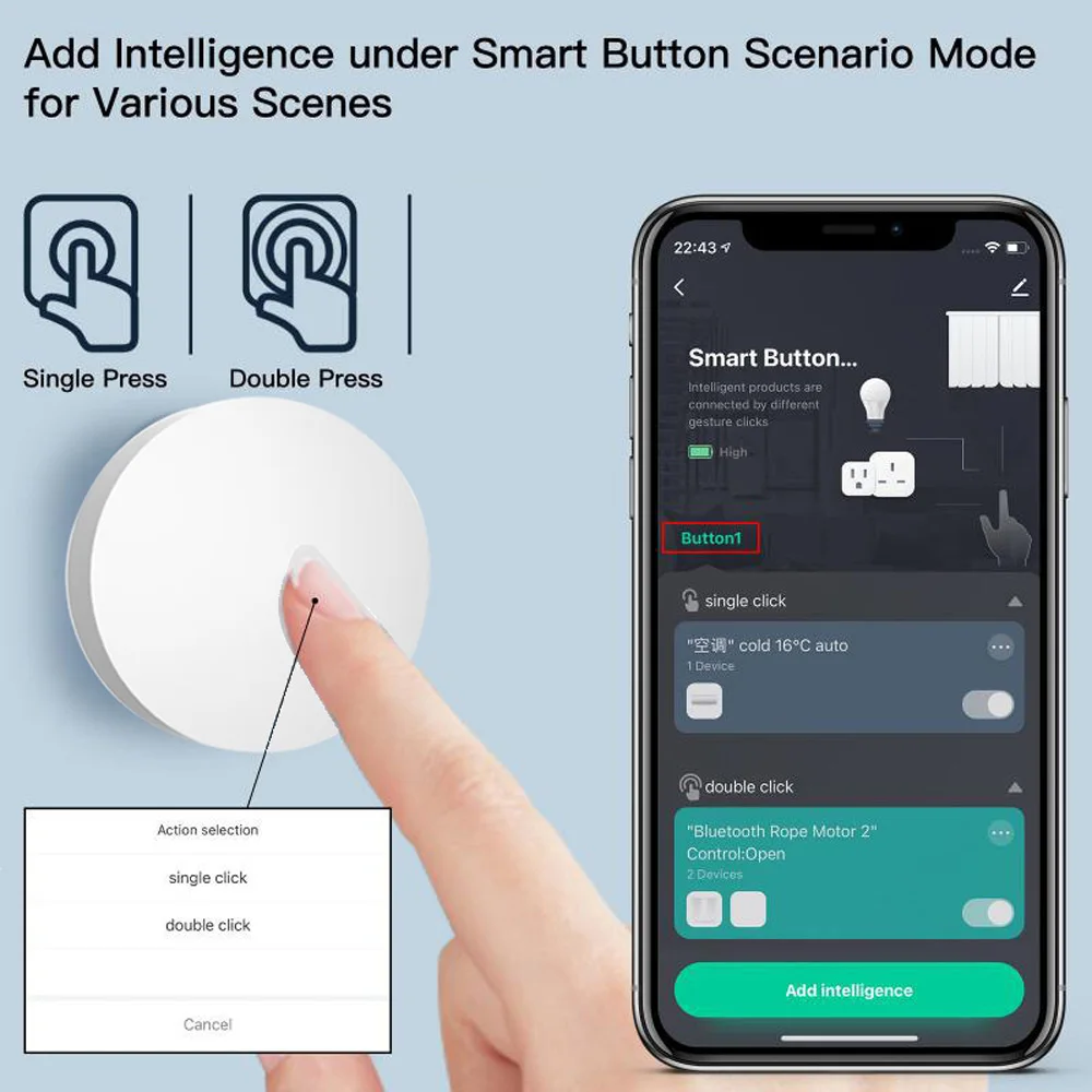 ZigBee-interruptor de escena inalámbrico, pulsador Tuya, controlador de escenario de automatización, conexión inteligente alimentada por batería, dispositivos Tuya