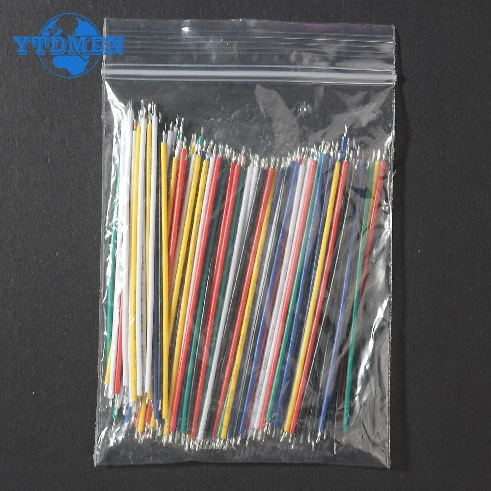 120 peças 6 cores placa de ensaio banhado a estanho cabo de solda pcb 24awg / 26awg fio jumper kit diy fios eletrônicos de alta qualidade