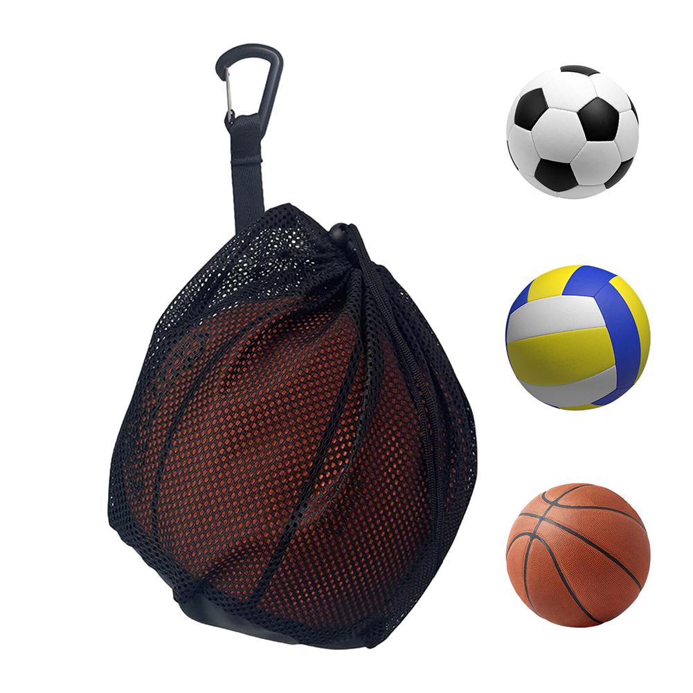 Bolsa de pelota individual, bolsa de malla para transporte, voleibol individual, baloncesto, fútbol, voleibol, bolso de malla, bolsa de pelota con Clip