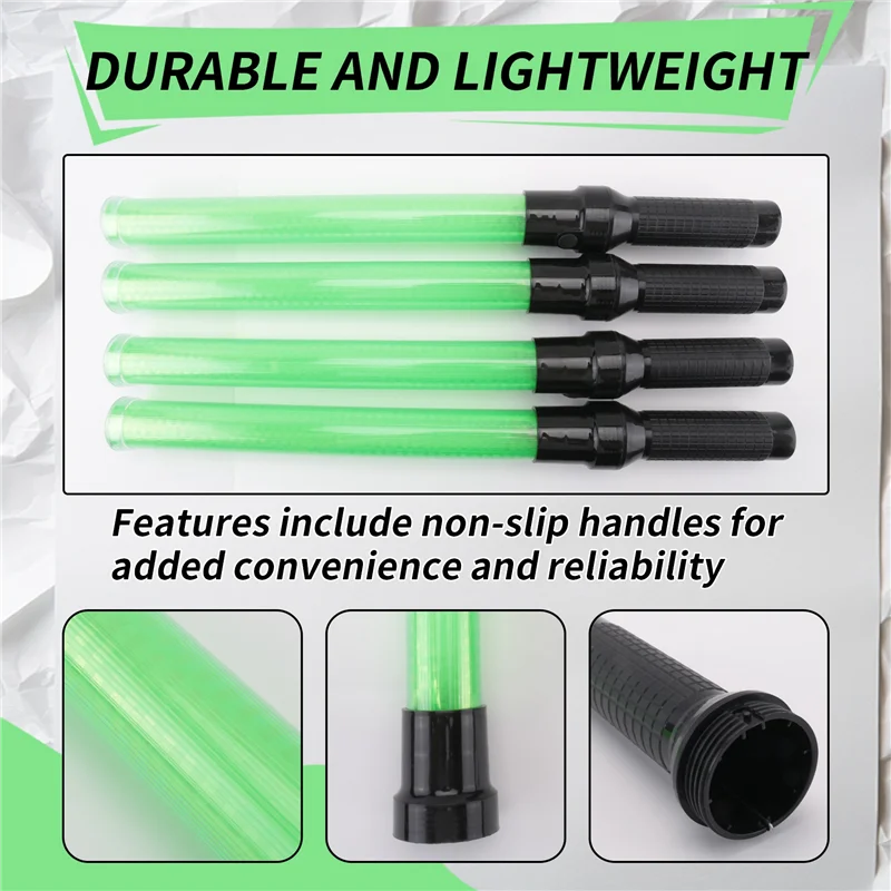 A19F-4Pack varinha de tráfego 54cm led varinha de controle de tráfego varinha de luz de segurança com 2 modos de piscamento varinha de sinal de marshaling de ar