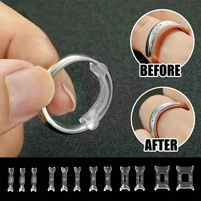 32pcs Ring Size Adjuster Pads Invisible Silicone Ring Sizer Reducer for Loose Rings Secure Fitting Accessories Stopping Slip-off