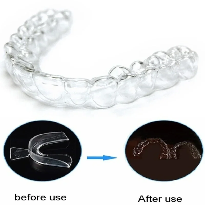 Aparatos de silicona para blanquear los dientes, bandejas moldeables para dormir, protector bucal para evitar el rechinar los dientes, herramientas de limpieza blanqueadora, 2-6 uds.
