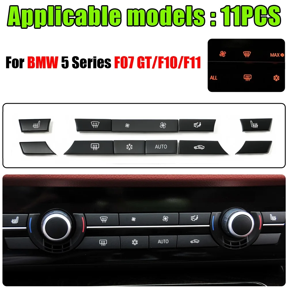 A/C Heater Climate Air Conditioning Control Panel Fan Speed Button Cover for BMW 5/7 Series F07 GT/F10/F11 F01/F02 Car-styling
