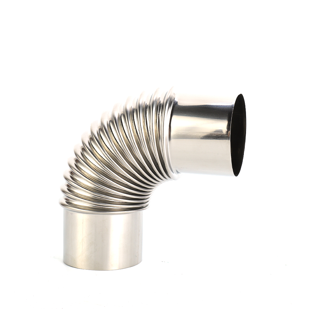Edelstahl-Ofenrohr, Kamin, Rauchknauflage, 90-Grad-Winkel, Holzofen, Heizung, Auspuffrohr, 60 mm, 70 mm, 80 mm