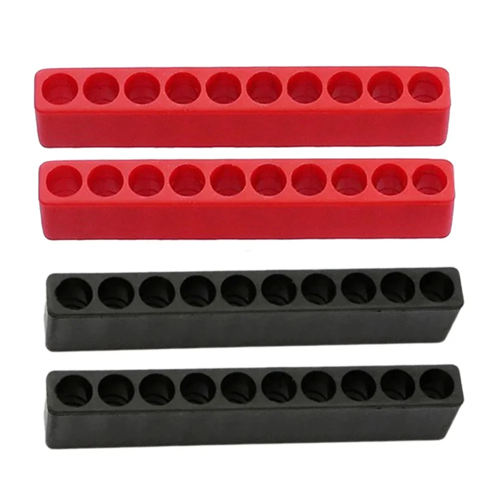 4 pçs 10 buracos chave de fenda bit titular organizador borracha macia 1/4 Polegada hex chave de fenda cabeça broca suporte caso ferramentas elétricas