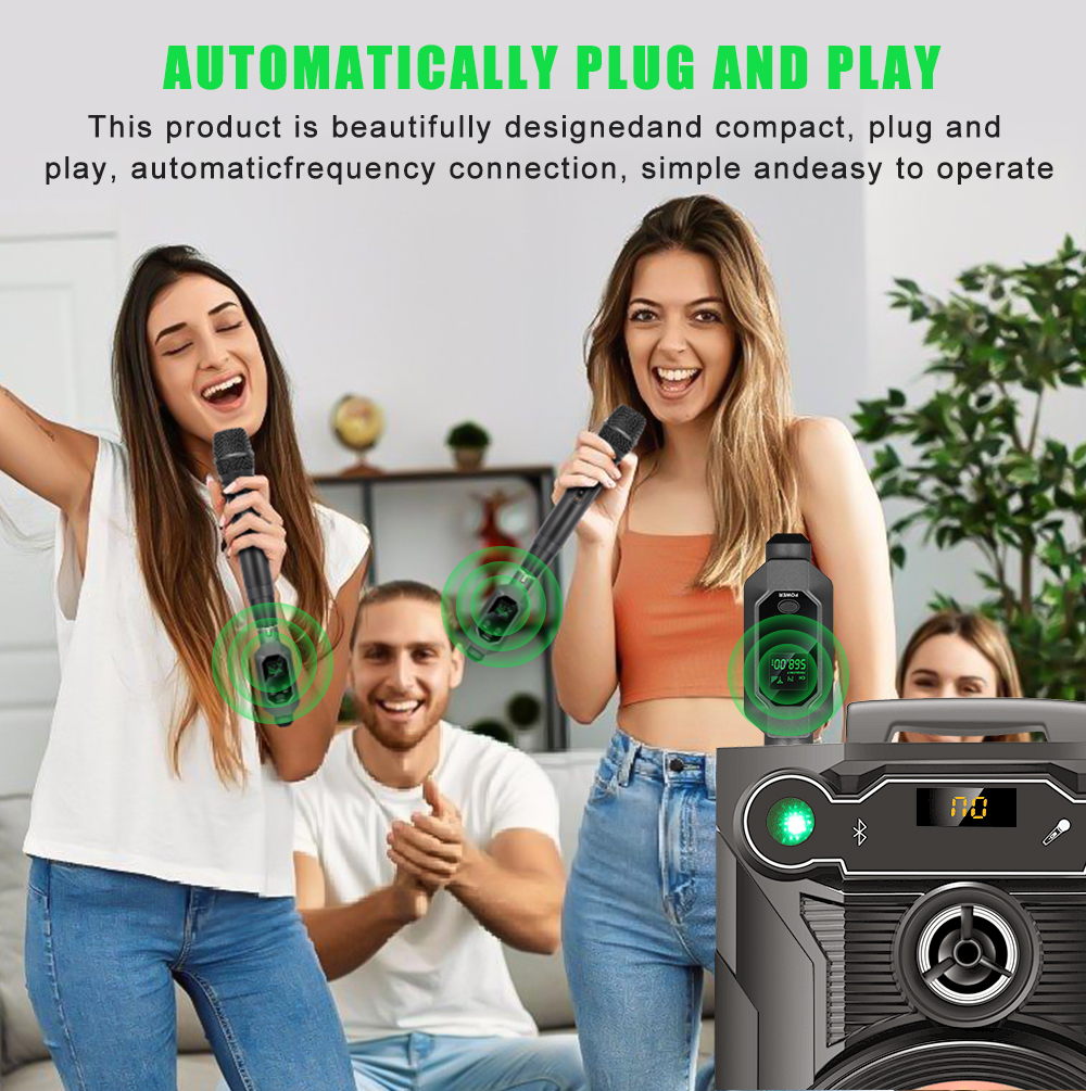 Drahtloses Mikrofonsystem XLR-Mikrofonkonverter-Adapter UHF-automatischer Sender-Setup für dynamisches Kondensatormikrofon