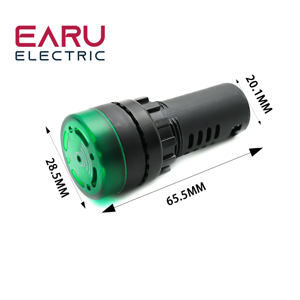 16mm 22mm AD16-22SM Panel Durchmesser 12V 24V 110V 220V Blitzsignal Licht Rote LED Aktive Summer Beep Alarm Anzeige Grün Schwarz