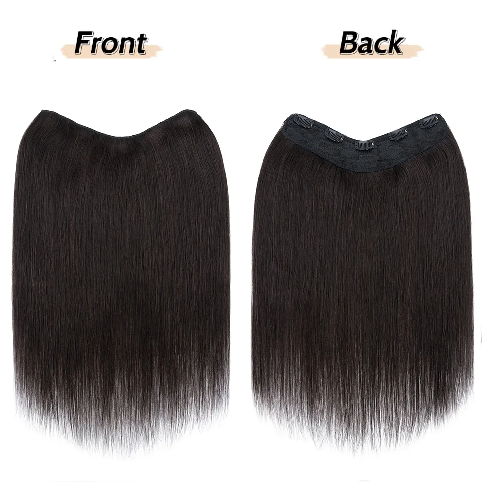 Sego 12 "-22" clipe em forma de v em extensões de cabelo cabelo humano real invisível clipe sem emenda em linha reta uma peça postiços para mulher