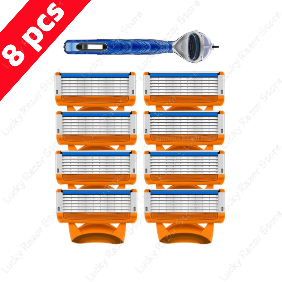 New Fusion Shaving razor Shaver Five Layer Blade Manual Razor Blade, Men's Razor Vintage Beard Blade 5 Blade Razor Holder