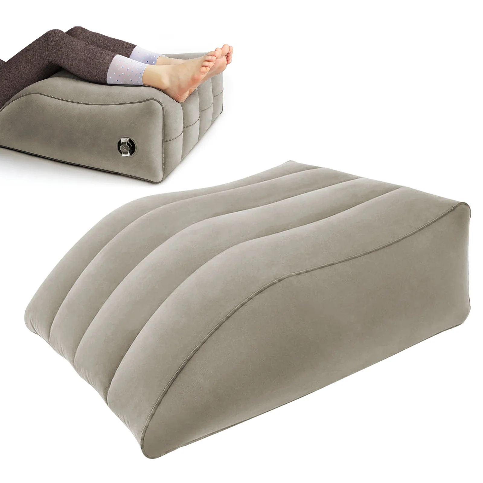Almohadas para elevar piernas, almohadas inflables para hinchazón, almohada de cuña portátil para mejorar la circulación y reducir la hinchazón