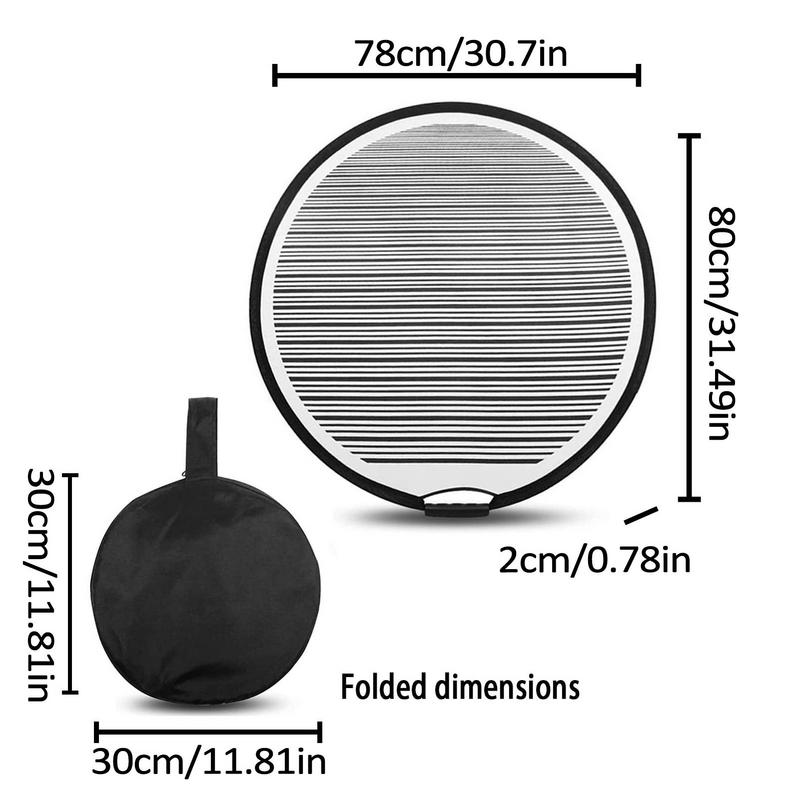 80cm Circular Striped Foldable PDR Lined Light Reflector Board Round Dent Panel Vehicle Scratch Hail Damages Car Check  Tool
