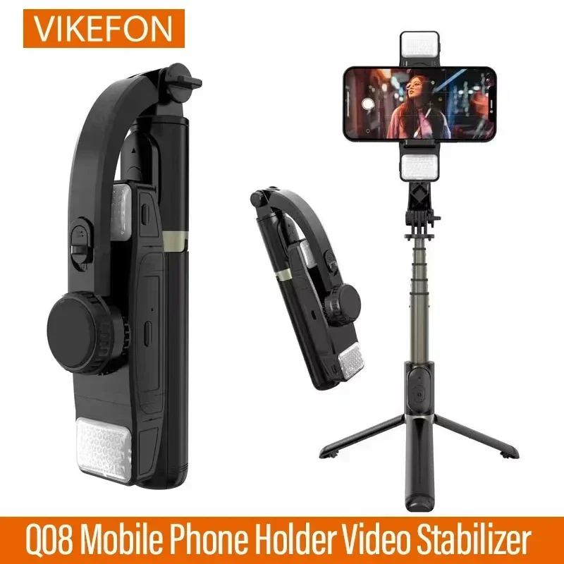 Soporte para teléfono móvil Q08, estabilizador de vídeo con Bluetooth, palo de Selfie, trípode, estabilizador de cardán para iPhone 16, Samsung, Xiaomi, soporte en vivo