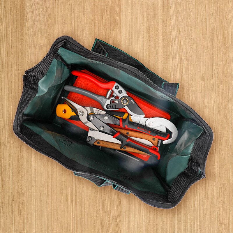AIRAJ Borsa per attrezzi da 13 pollici Elettricista Borsa portatile multifunzionale resistente e durevole Oxford addensata per la lavorazione del legno