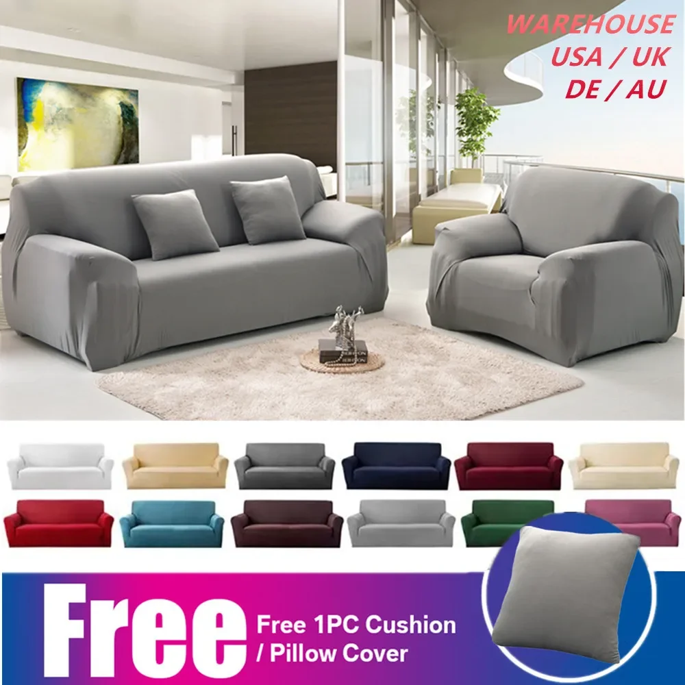 Fundas de sofá de Color sólido para sala de estar, funda elástica para sofá, funda para sofá esquinero, fundas protectoras para muebles y sillas