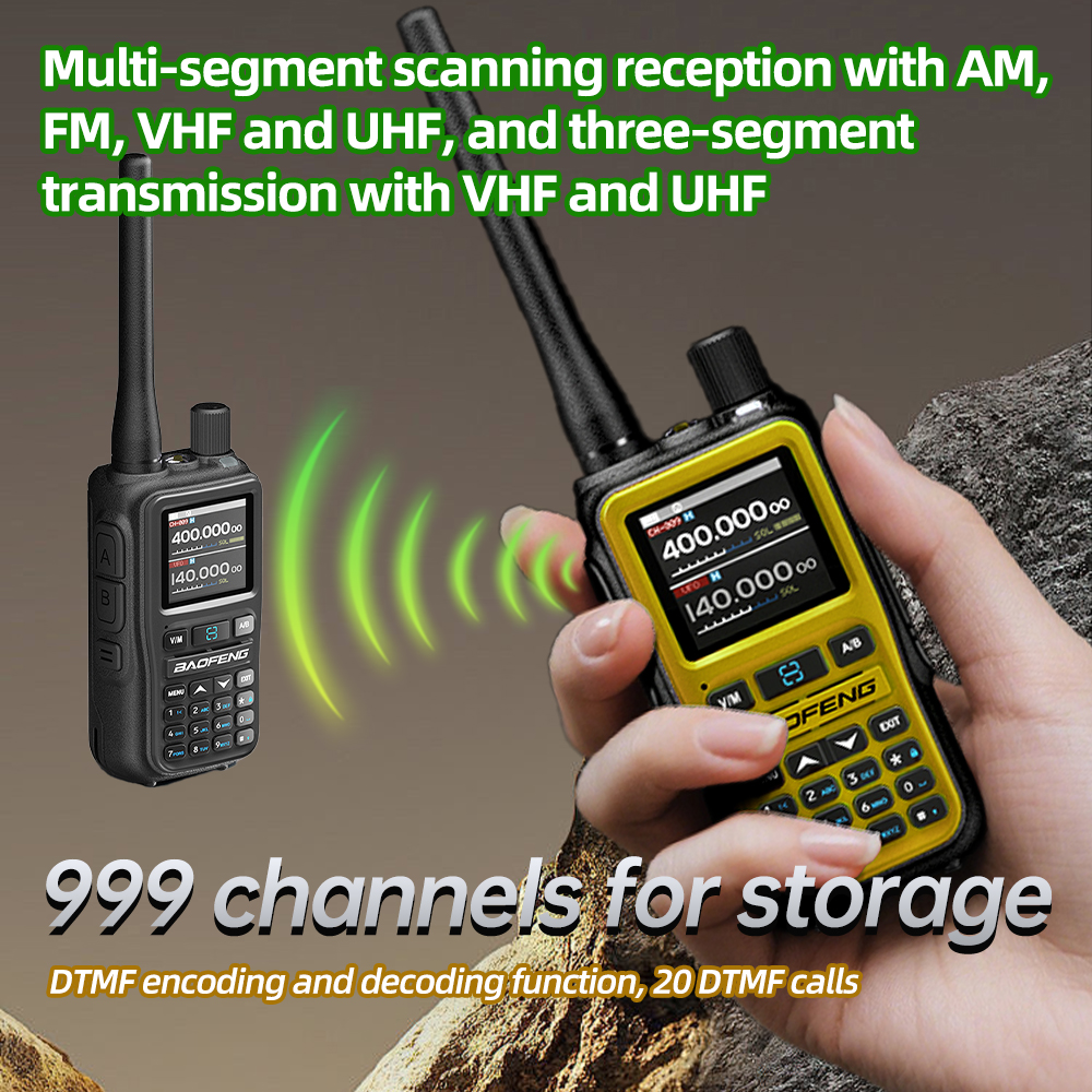 Baofeng Walkie Talkie UV 5R Mini banda Dual PTT Bluetooth VHF/UHF USB-C carga compacta VOX FM Radio aficionadora