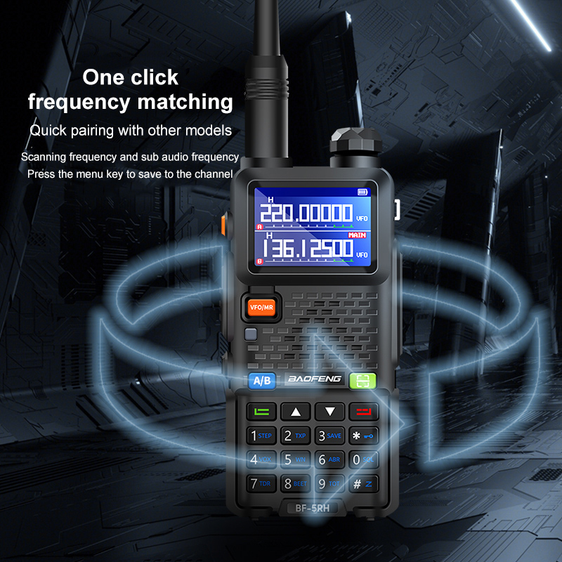 Baofeng walkie talkie UV5RH 15W, frecuencia de replicación inalámbrica de seis bandas, 999CH, transceptor USB, HAM, 50KM