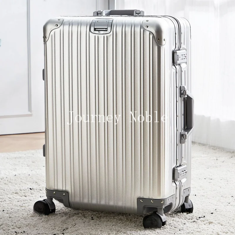 Maleta de aleación de aluminio y magnesio, equipaje de viaje, maleta con marco de aluminio, equipaje de gran tamaño, cabina de transporte de lujo