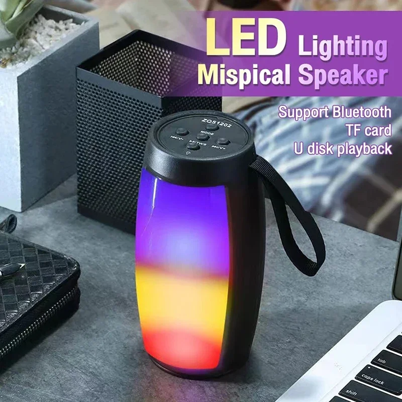 1202 Draadloze Bluetooth-luidsprekers Thuis Buiten Draagbare kleine luidspreker Subwoofer Autoradio Bass MP3-speler Geluidssysteem LED-verlichting