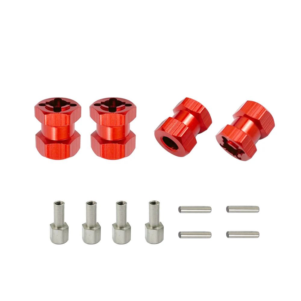 4 Nhôm RC Xe Ô Tô 12Mm Hex Bánh Xe Hub Ổ Bộ Đổi Nguồn 15/20/25Mm Nối Dài Bộ Combo khớp Nối Cho 1/10 RC Xe Bánh Xích Trục SCX10 D90