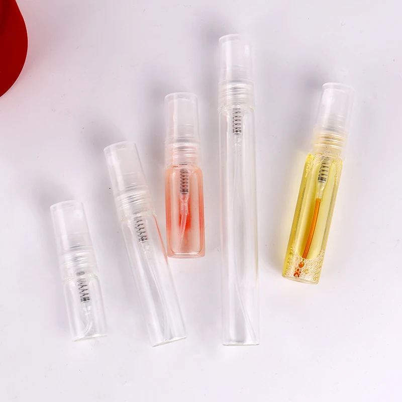 La migliore vendita da 8 confezioni da 2/3/5/10 ml Mini bottiglia di profumo in vetro trasparente bottiglia di profumo riutilizzabile spruzzatore da viaggio portatile