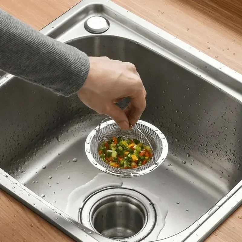 Roestvrijstalen badkuip Haarvanger Stopper Doucheafvoergatfilter met handvat Metalen gootsteenzeef Afvoerputje voor keuken